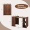 Costway Extendable Computer Desk Reversible Study Writing Desk w/ Mobile Shelves Natural/Brown